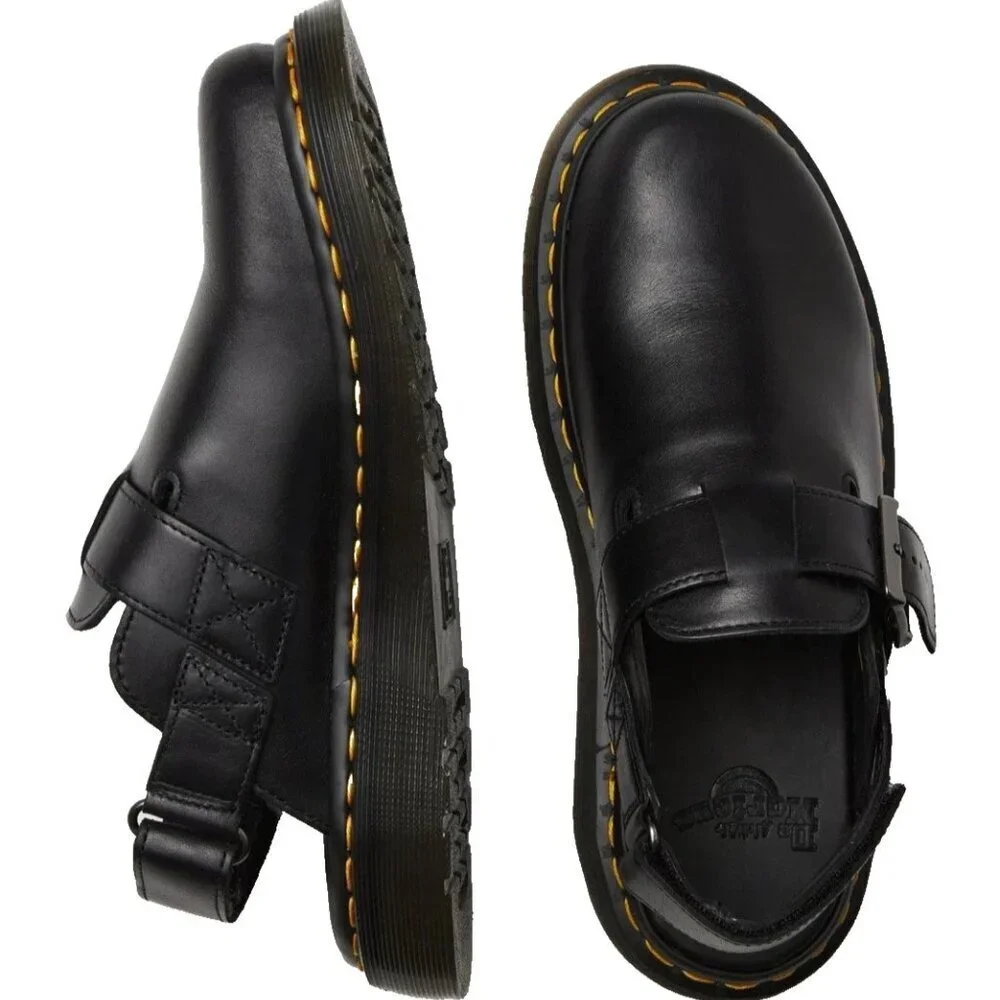 Dr. Martens Jorge II Clogs Black Leather Slingback Mules